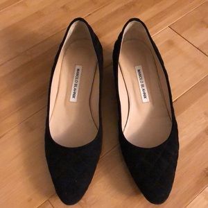 Manolo Blahnik Lisqui Quilted Suede 39.5